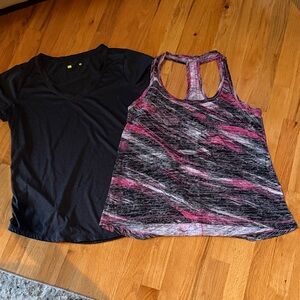 Women's Black and Pink Tops Set